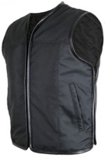 Textil Bikerweste Clubweste Kutte Rockerweste Motorrad Weste schwarz leicht 