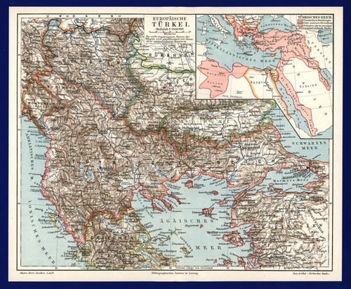 Türkei landkarte anno 1897 - türkei,