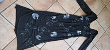 langes Abend Kleid schwarz mit silber Glitzer Steinen Gr. M 40/42 Unikat