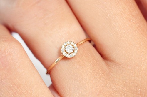 Diamant solitär goldring - diamant,