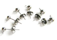 Edelstahl ohrstecker kugel - ohrstecker,