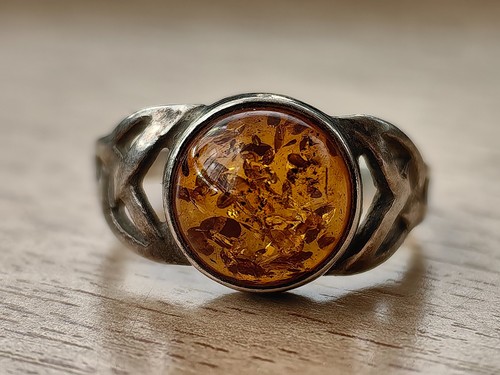 Wunderschöner bernstein ring - bernstein,