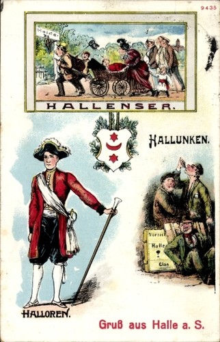 Wappen litho halle - halle, an