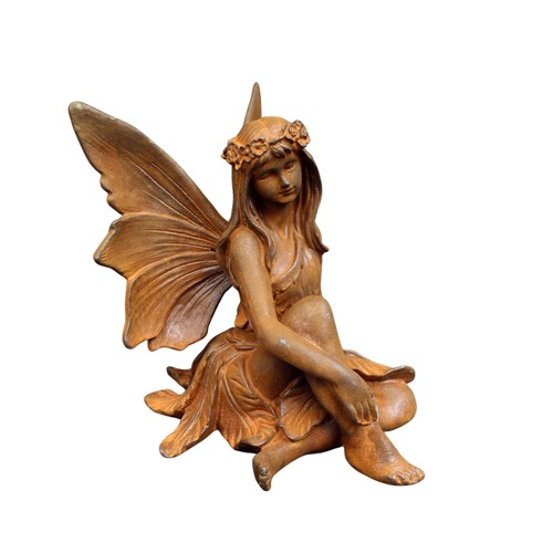 Gartenfigur elfe sitzend - gartenfigur,