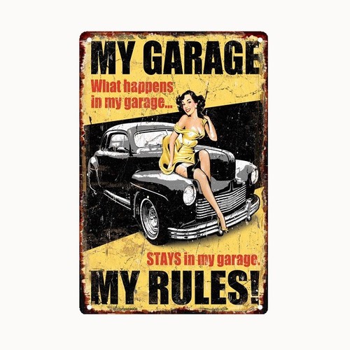 Bild retro blechschild garage - blechschild,