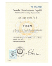 Original DDR Visum Anlage zum