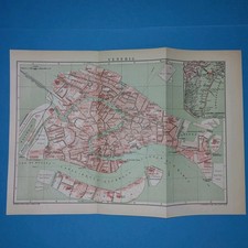  Orig. (1895) Lithographie  Stadtplan  VENEDIG 