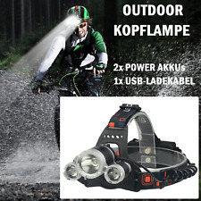 Outdoor CREE LED USB Scheinwerfer Stirnlampe Kopflampe Headlamp 2x PowerAkkus
