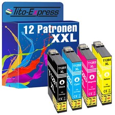 12 Druckerpatronen ProSerie für Epson Stylus SX430W SX435W SX440W SX445W TE81-84