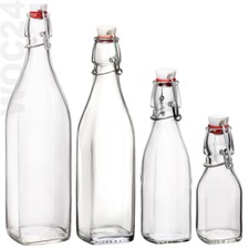 Draht Bügel Glas Flasche Bügelverschluss eckig 0,125 0,25 0,5 1,0 Bormioli