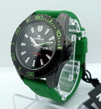 Armbanduhr Diver Lorenz Herren, Kalender Day Date, Zifferblatt Schwarz, Gummi