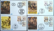 Bund BRD Berlin Österreich DDR  500 Jahre Post 4 x Schmuck-FDC ESST