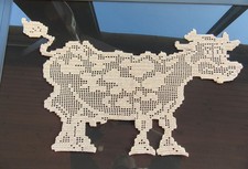 Tischdecke Kühe lustig beige