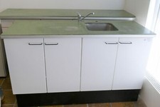 Gipstheke 163 cm mit Steinplatte Gipszeile Gipstisch 3684