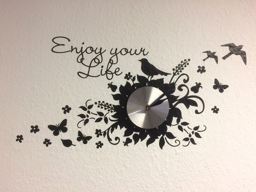 Wandtattoo mit quarzuhr uhr - wandtattoo,