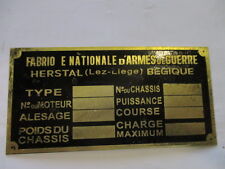 Typenschild FN Vorkrieg LKW PKW Messing Schild Oldtimer B-Ware B-brand