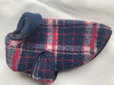 S Hunde Mantel kariert aus Stoff Acryl warm weich Qualitätsdecke Mops