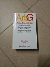 Beck-Texte im dtv Arbeitsgesetze 89. Auflage 2016