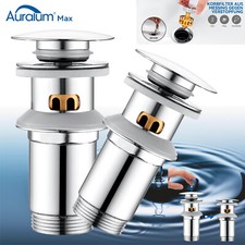 Ablaufventil Pop Up Abfluss Ablaufgarnitur mit Überlauf Stöpsel Bad Waschbecken