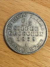 2 1/2 Silbergroschen Münze Preussen Wilhelm I. 1869 A