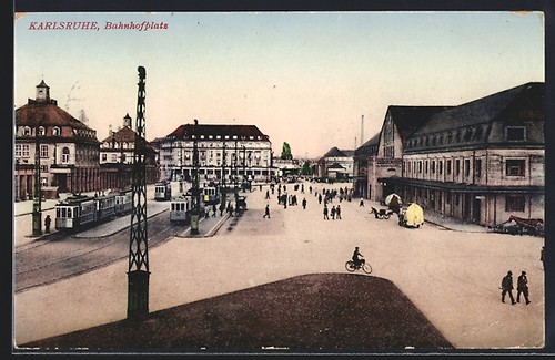 Karlsruhe strassenbahnen - ak,