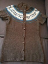 NEUw. Esprit Strick Weste Norweger Muster Gr. M 80%Wolle braun meliertblau weiss