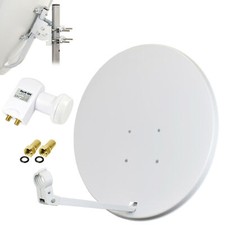 MEGASAT Digitale SAT Anlage 80cm Spiegel Schüssel + HD Profi TWIN LNB 0,1dB 4K h
