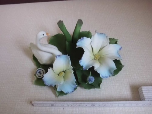 Keramik porzellan schwan blume - schwan,