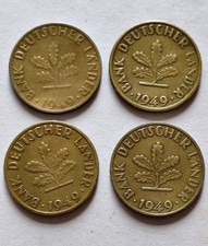 Satz 10 Pfennig Münzen 1949 Deutschland -DFGJ- *Bank Deutscher Länder* EG: ss