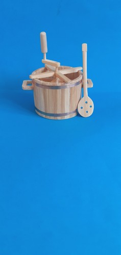 Holzwanne mit handschleuder - holzwanne,