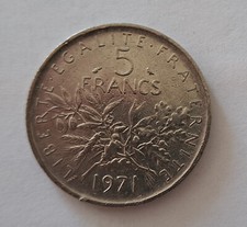 5 Francs Münze 1971 Frankreich Umlaufmünze zirkuliert