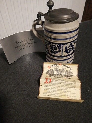 Bierkrug mit zinndeckel - bierkrug,