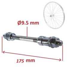 Fahrrad HINTERRADACHSE 9.5mm x 175 mm Achse VOLL NABEN HINTERRAD NABEL RAD