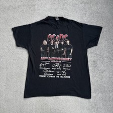 Gildan AC/DC Herren Vintage Rock Band T-Shirt Kurzarm Gr. L Logo A8807 Schwarz