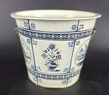 Vintage Übersee Kaffee Blech Dose - Eimer / Fass - Delft Blau Motiv - 10,5 cm