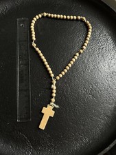 Vintage Rosary Round Light Wood  Holzrosenkranz für das Rosenkranzgebet