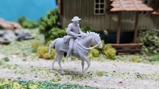 H0 Cowboy auf Pferd – Unbemalt Resin – Made in Germany (1:87) 1/87 Western Deko