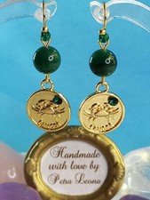 Kleine Sternzeichen-Ohrringe KREBS Geburtsstein SMARAGDQUARZ Edelstein Schmuck