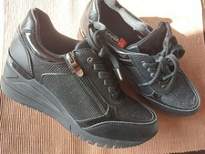 Damen Sneaker Keilabsatz Wedges NEU schwarz Gr.40