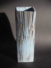 Studiokeramik schwere Vase Keramik hellblau braun von Gudrun Stern Cuxhaven 35cm