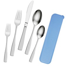 Edelstahl Reisebesteck mit Etui Besteck Set Campingbesteck Reisebesteck To Go