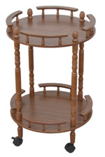 Rollregal, Servierwagen, 2Abstellflächen mit umlaufenden Rand, 4Möbelrollen