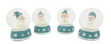 4 Stück Schneekugel Schneemann türkis 6cm Weihnachtsdeko Weihnachten Winter