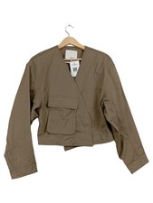 Tibi Damen Leichte Jacke Gr. 40/L Beige Casual Wickeljacke Baumwolle