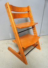 Stokke Tripp Trapp Kinderstuhl Treppenhochstuhl Hochstuhl Holz Vintage (F025-973