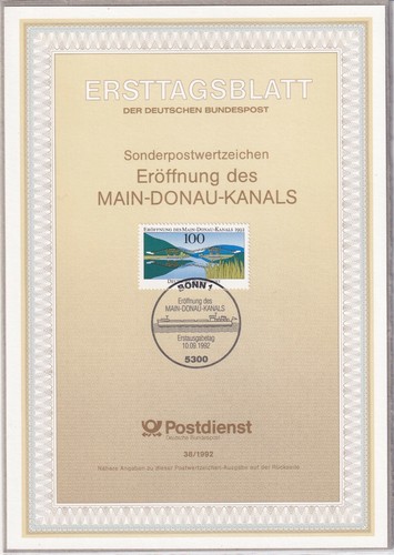 Ersttagsblatt etb 1992 - etb, 38/1992