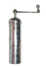 ZASSENHAUS - Mokkamühle - aus Metall silberfarben - mit Muster - selten