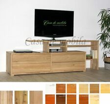 Massivholz TV-Kommode 220x72x46/33cm kommode Fernseh-schrank holz regal Lowboard