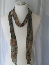 Damen Schal Accessoires Halsschmuck Grün/Braun Gemustert No-Name Polyester