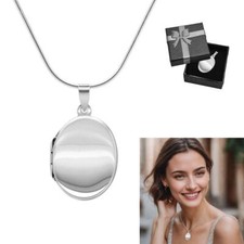 925er Silber Halskette mit Medaillon Amulett Bildermedaillon Kette Foto Anhänger